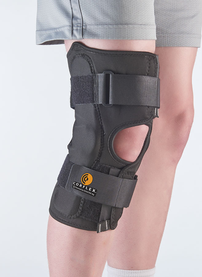 FLA Ultra Lightweight FlexLite Cool Walking Hinged Knee Support Black Small