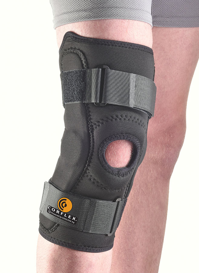 FLA Orthopedics FL37-350LGBLK SAFE-T-SPORT Wrap-Around Hinged Knee